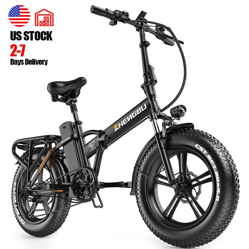 ZHENGBU EUY F6 20 Inch 750W 48V 15AH 18AH 20AH Shimano 7 Speed Folding E Bike Fat Tire Electric Bike