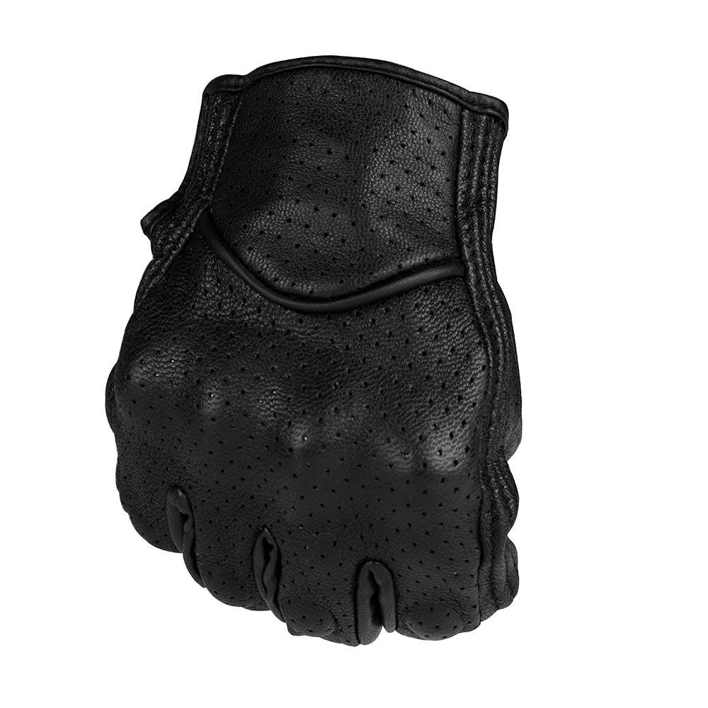 Genuine Leather Motorcycle Gloves Perforated Full Finger Touch Scree M L XL XXL