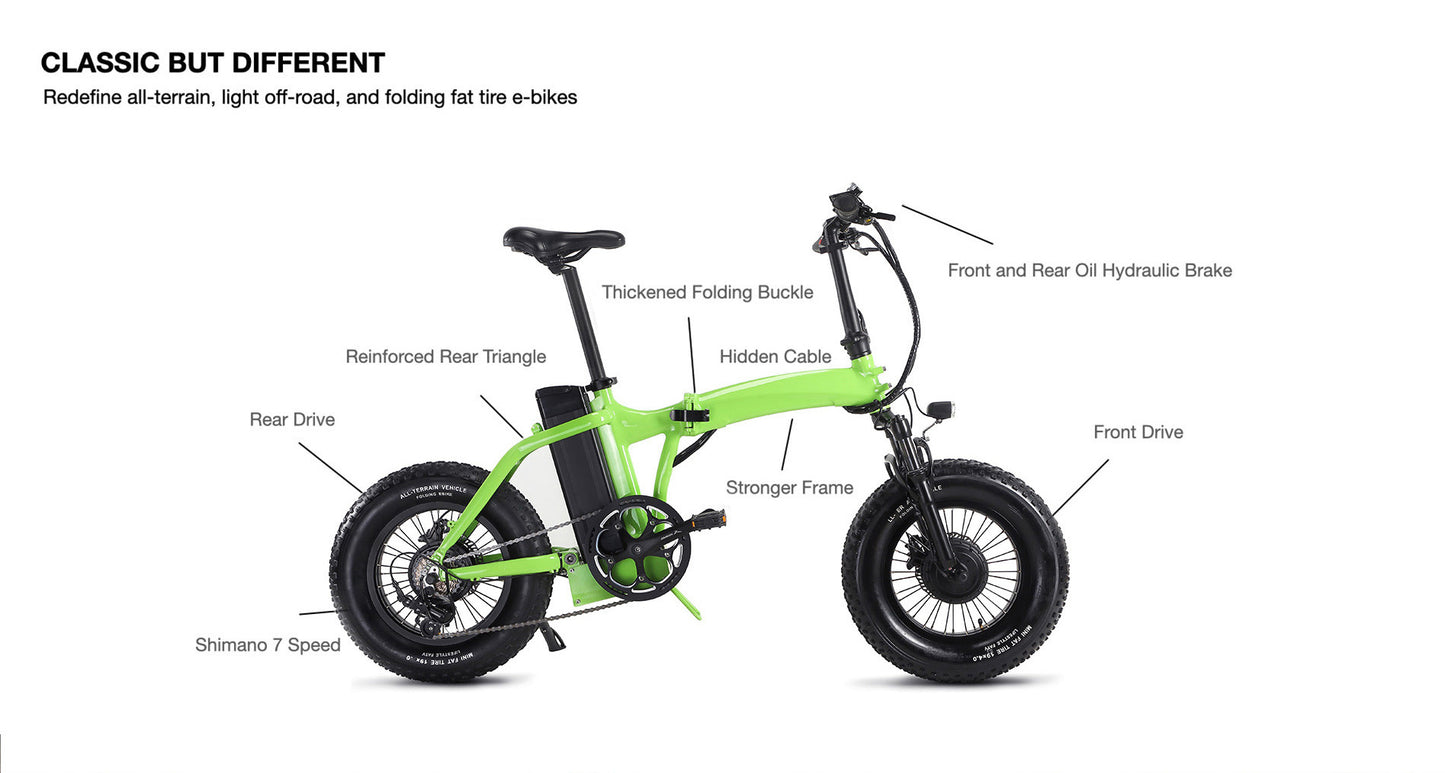 Dual-Drive Fat Tire E-bike Pro