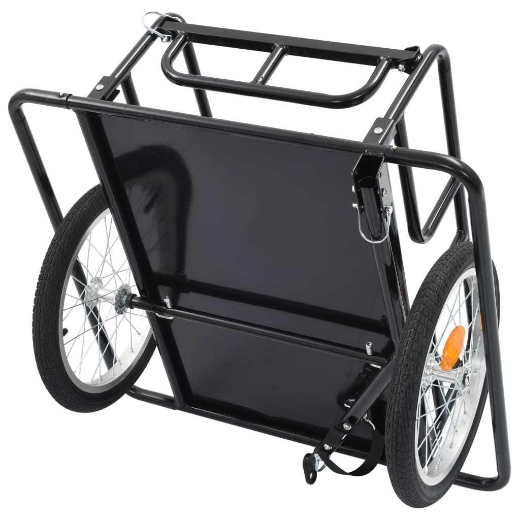 vidaXL Bike Cargo Trailer 51.2"x28.7"x19.7" Steel Black