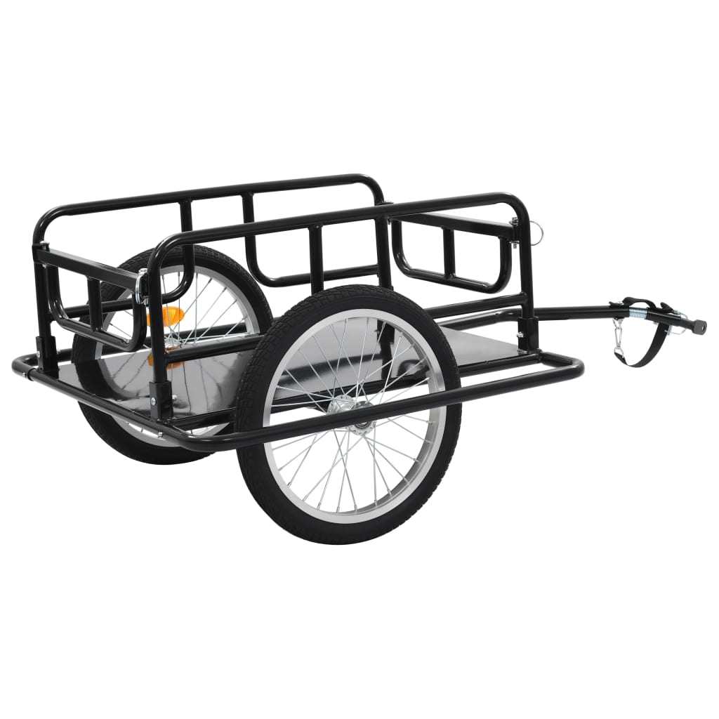 vidaXL Bike Cargo Trailer 51.2"x28.7"x19.7" Steel Black